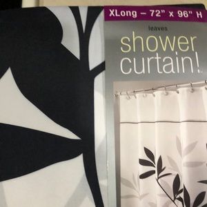 Shower curtain XLong 72” x 96” high Leaves inter design polyester grommets